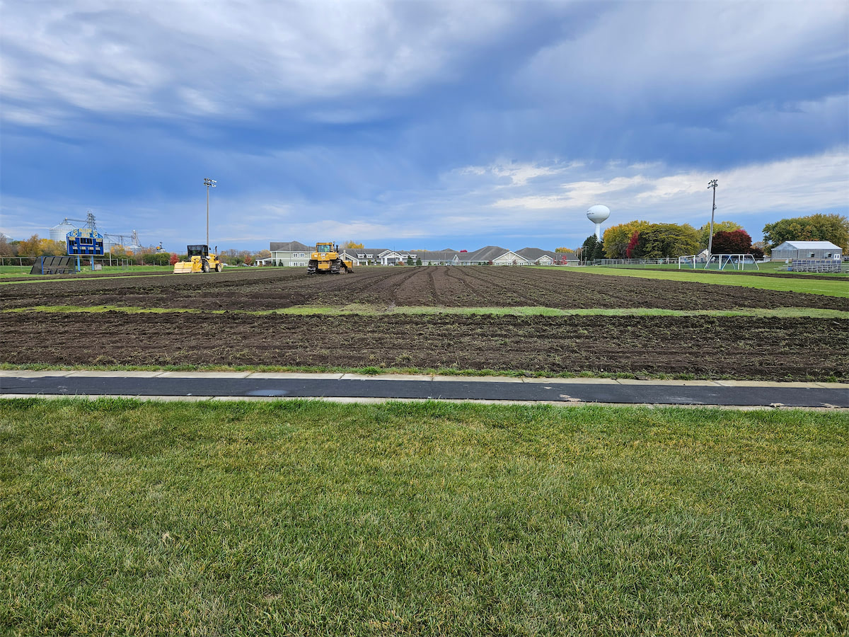 Grading a new football field